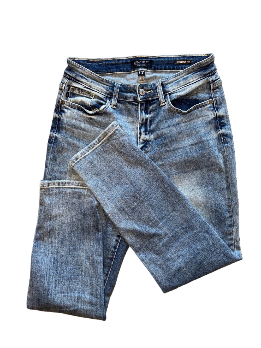 Judy Blue Boyfriend Fit Jeans Size 5/27 Medium Wash Relaxed Denim - Picture 5 of 9